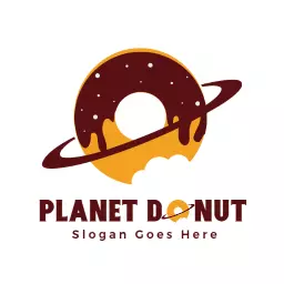 Fun Chocolate Planet Design Representing Donut Treats Logo Template