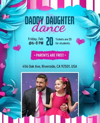 Fun Daddy Daughter Dance Invitation Flyer Template
