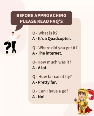 Fun FAQ Information Quadcopter Inquiry Poster Template