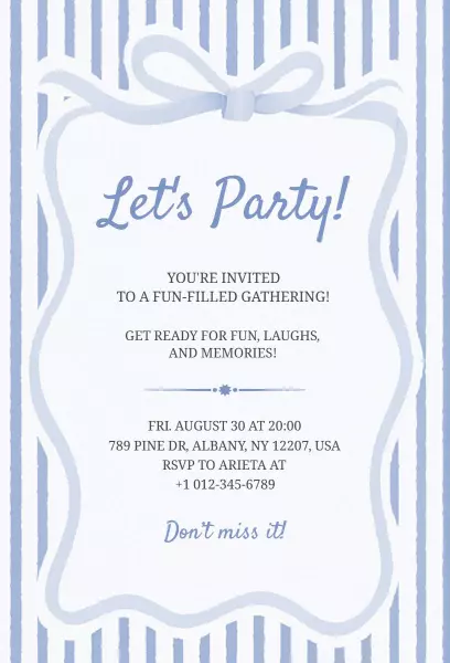 Fun-Filled Celebration Striped Party Invitation Template