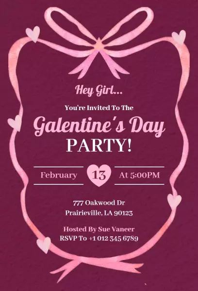 Fun Galentine's Day Celebration Party Invitation Template