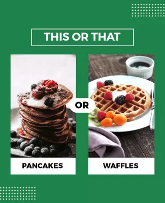 Fun Green Food Comparison for Pancakes or Waffles Poster Template
