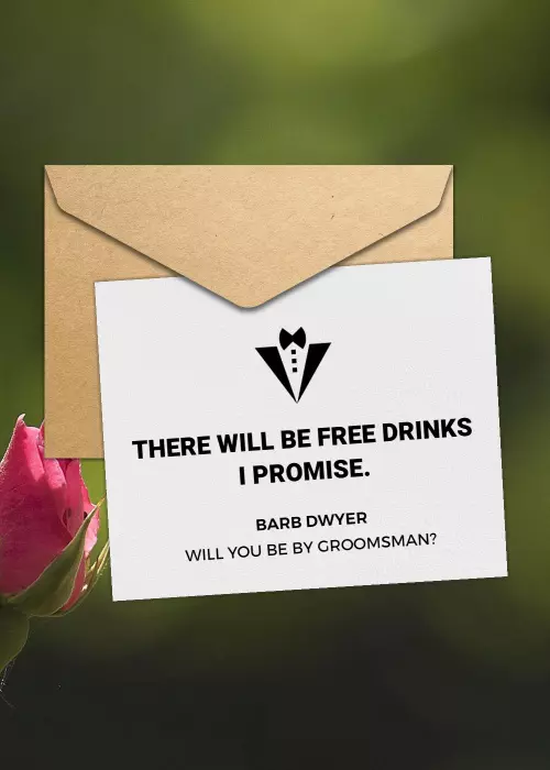 Fun Groomsman Invitation Free Drinks Promise Invitation Template