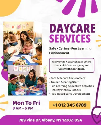 Fun Loving Daycare Services Poster Template
