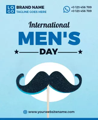 Fun Mustache Theme for International Men's Day Poster Template