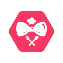 Fun Pink Chef Bowtie Design for Catering Services Logo Template