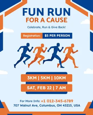 Fun Run for a Cause Event Poster Template