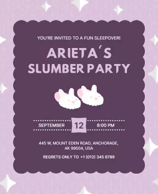 Fun Sleepover Slumber Party Invitation Flyer Template