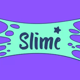 Fun Turquoise and Purple Slime Design Inviting Creativity Logo Template