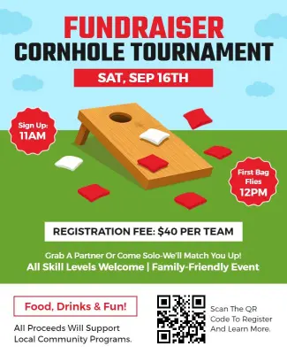 Fundraiser Cornhole Tournament Event Flyer Template
