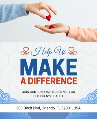 Fundraising Dinner for Children's Health Poster Template