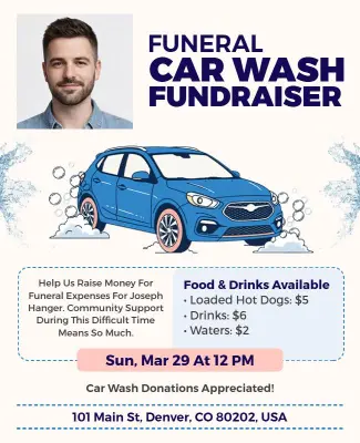 Funeral Car Wash Fundraiser Flyer Template