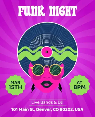 Funk Night Music Event Flyer Template