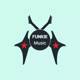 Funky Black Guitar Design Representing a Band Logo Template