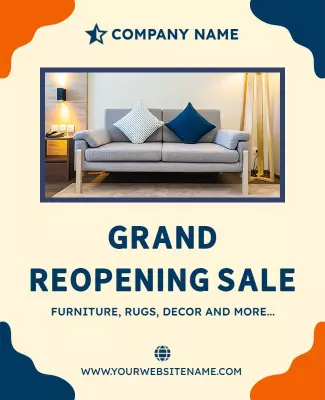 Furniture Store Grand Reopening Sale Flyer Template