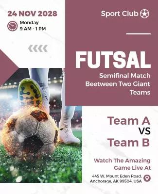 Futsal Semifinal Match Event Flyer Template