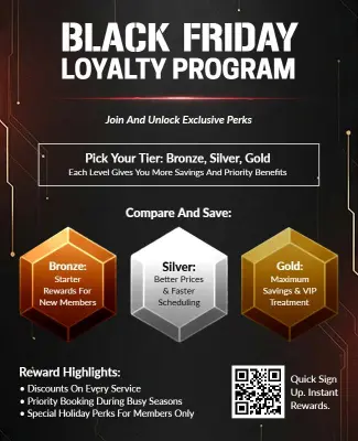 Futuristic Black Friday Loyalty Program Promotion Flyer Template