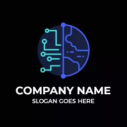 Futuristic Blue and Black Design Representing Network Systems Logo Template