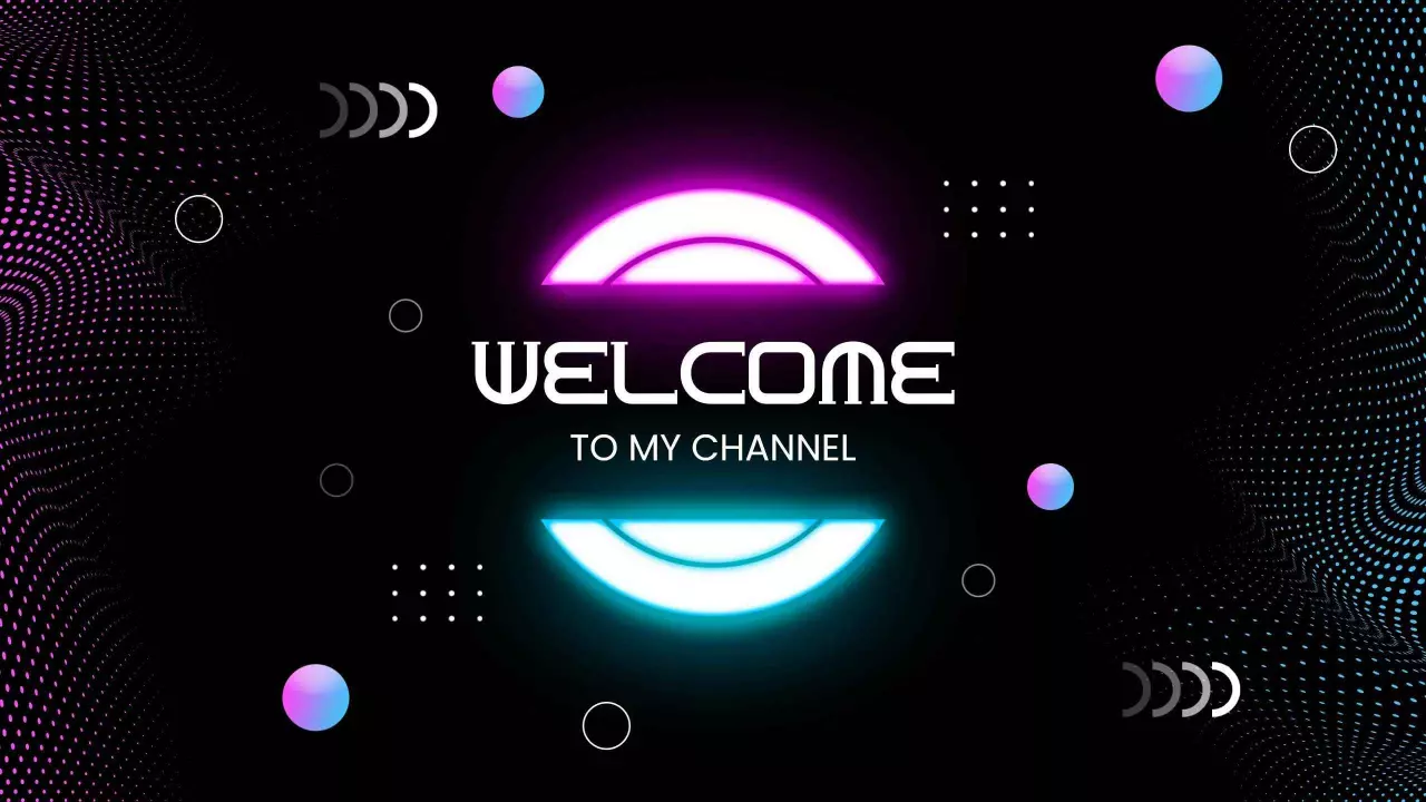 Futuristic Neon Glows and Patterns for YouTube Channel Banner Template