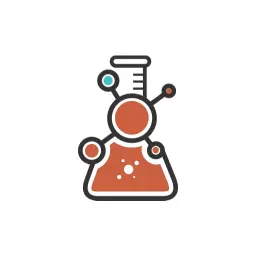Futuristic Orange Scientific Experiment with Chemistry Logo Template