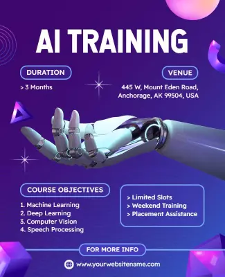 Futuristic Purple AI Training Course Poster Template