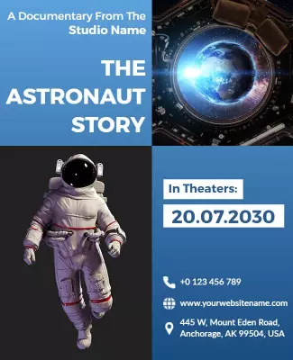 Futuristic Space Exploration Documentary Poster Template