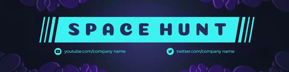 Futuristic Space Theme with Neon Blue Highlights Twitch Banner Template