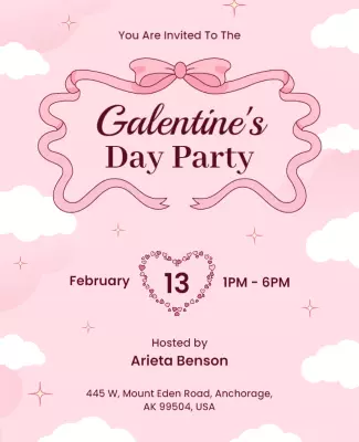 Galentines Day Celebration Party Flyer Template