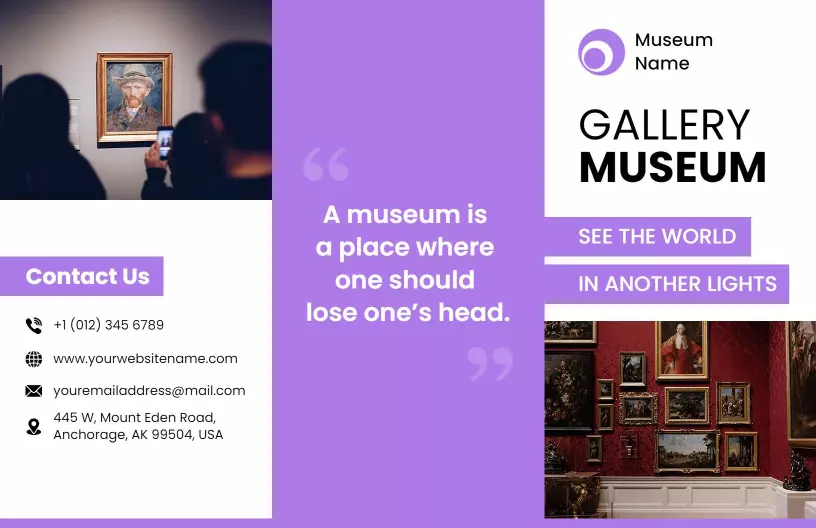 Gallery Museum Art Exhibition and Visitor Information Brochure Template