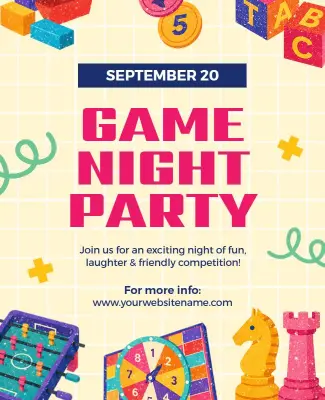 Game Night Party Poster Template