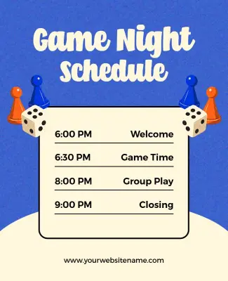 Game Night Schedule Poster Template