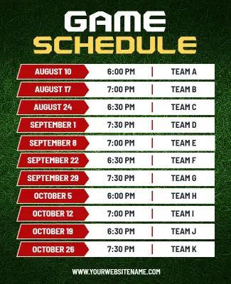 Game Schedule Poster Template