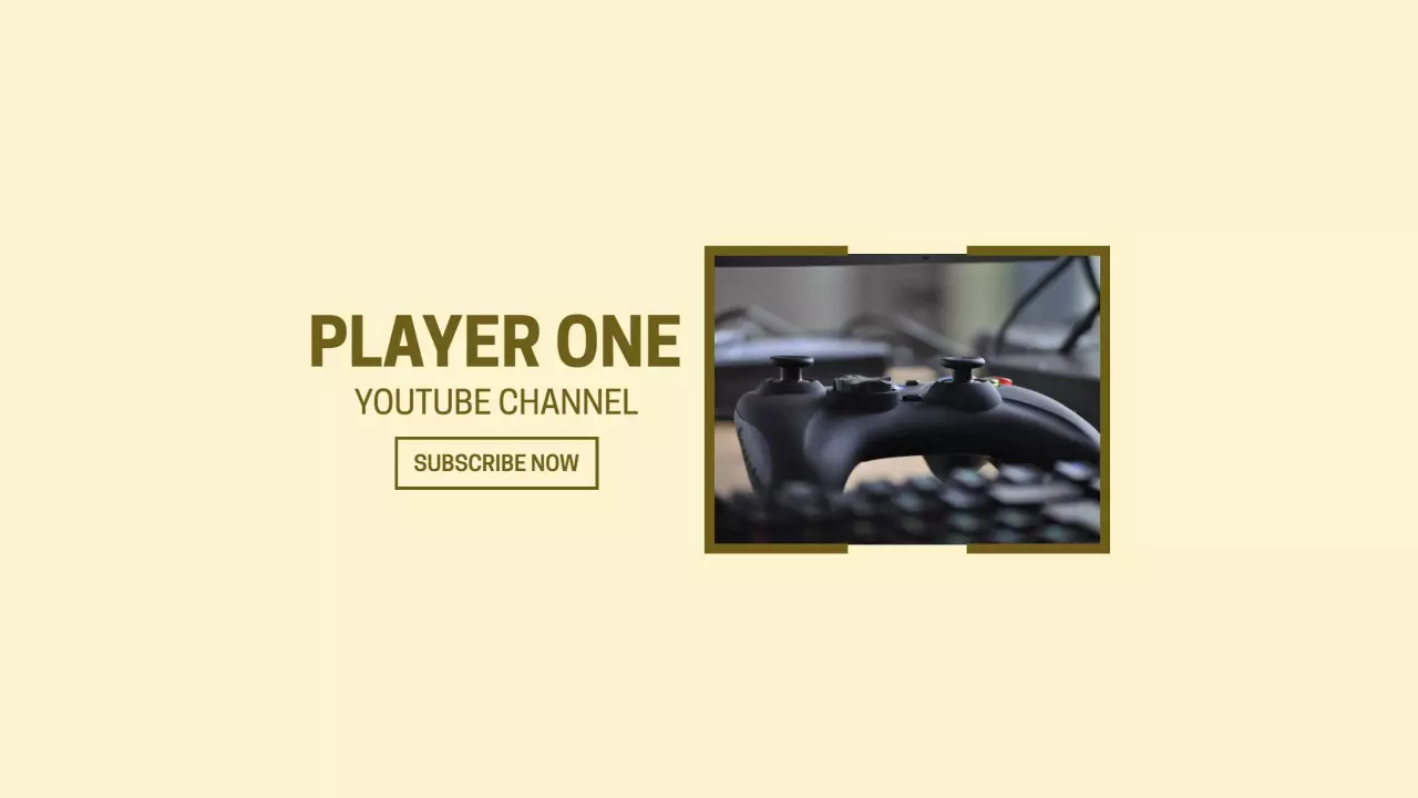 Gaming Controller Focused on Light Yellow Background Banner Template