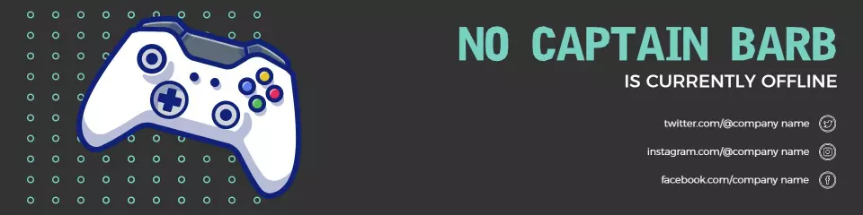 Gaming Controller on a Dark Background Twitch Offline Banner Template