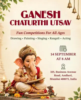 Ganesh Chaturthi Celebration Event Poster Template