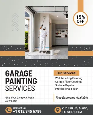 Garage Painting Services Promotional Flyer Template
