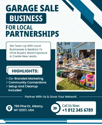 Garage Sale Business Partnership Flyer Template