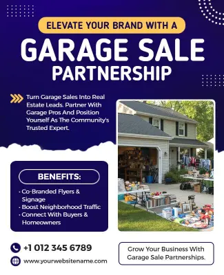 Garage Sale Partnership Promotion Flyer Template
