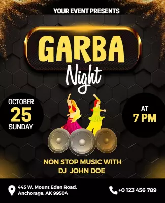 Garba Night Event Celebration Flyer Template