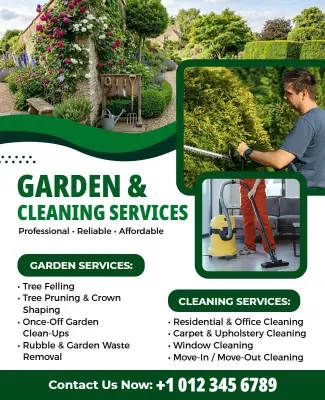 Garden and Cleaning Services Promotional Poster Template