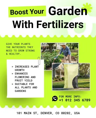 Garden Fertilizer Promotion Poster Template