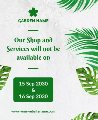 Garden Shop Closure Announcement Tropical Flyer Template