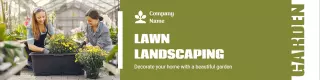 Garden Theme with Women Planting Flowers LinkedIn Banner Template