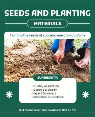 Gardening Themed Seeds and Planting Materials Poster Template