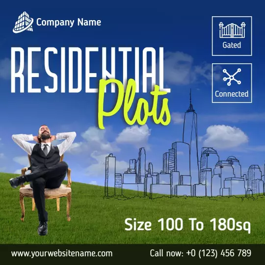 Gated and Connected Residential Plots for Sale Ad Template
