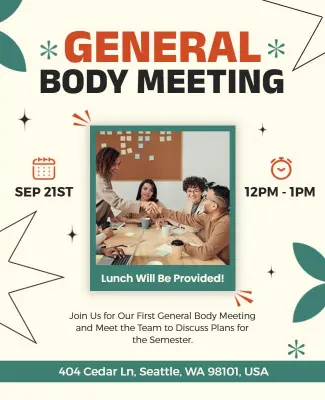 General Body Meeting Invitation Flyer Template
