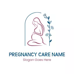 Gentle and Nurturing Floral Design Emphasizing Pregnancy Care Logo Template