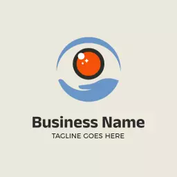 Gentle Blue and Orange Design for Eye Care Center Logo Template