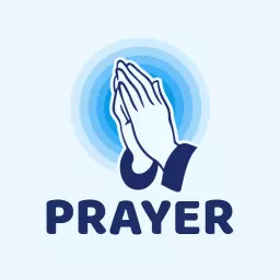 Gentle Blue and White Hands in Prayer Expressing Spirituality Logo Template