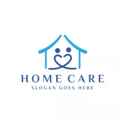 Gentle Blue Home Care Logo Emphasizing Compassionate Service Logo Template